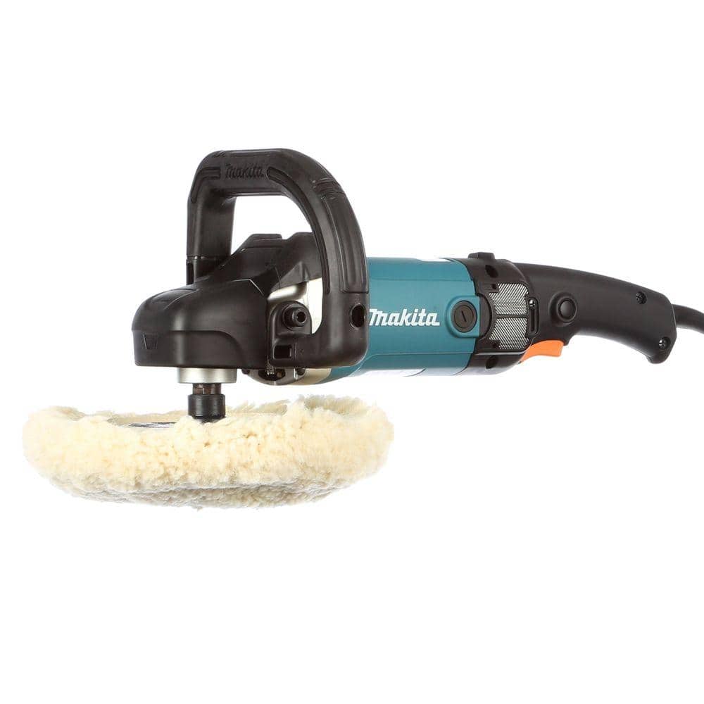 10 Amp 7 in. Corded 3,000 RPM Variable Speed Polisher with Side Handle, Wool Bonnet and 21 in. Contractor Bag 9237CX3