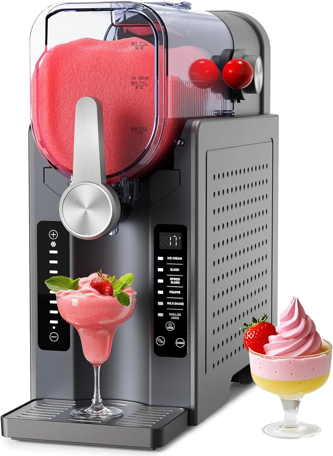 Slushie Machine - Professional Frozen Drink Maker No Ice Needed- Slushy Machine for Home with LED Display - One-Touch Reservation & 6 Pre-set Programs for Frozen Margaritas, Frapp��s & Ice Cream