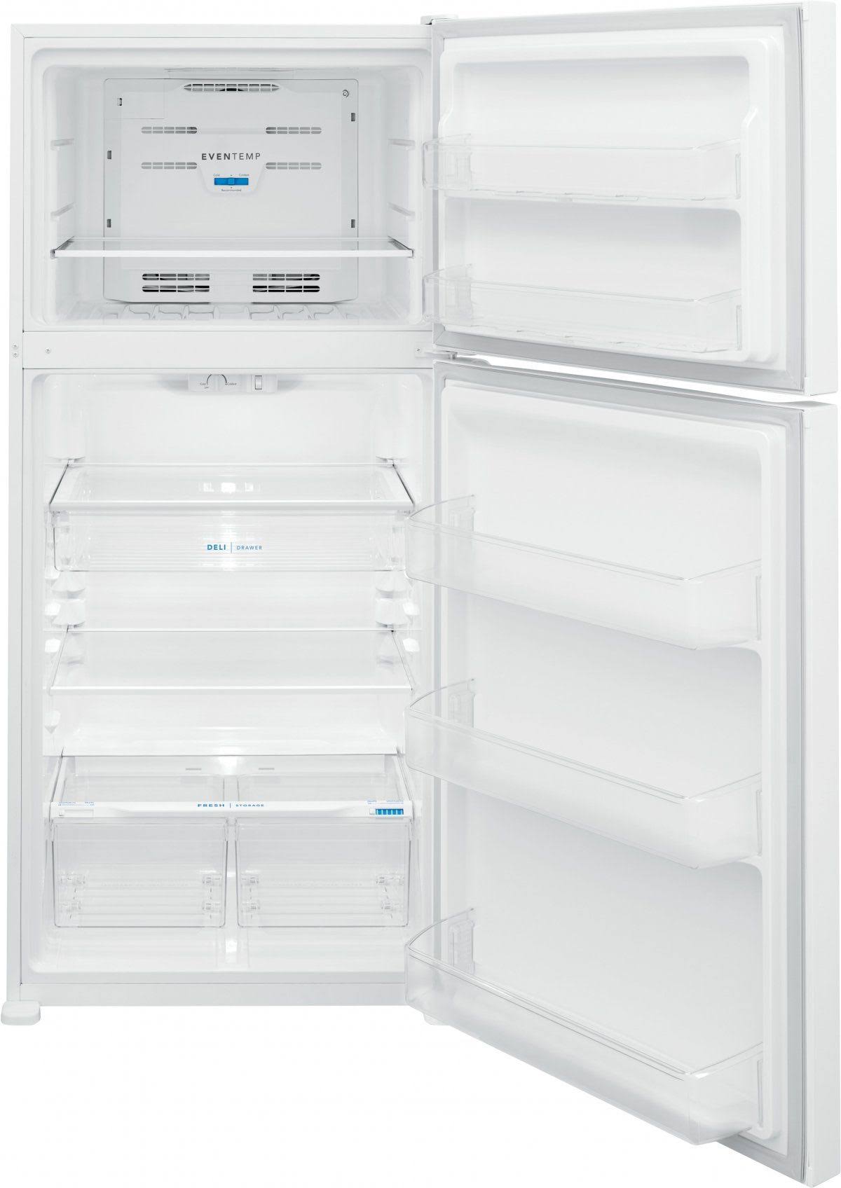 Frigidaire 20 Cu. Ft. Top Freezer Refrigerator �C White, EvenTemp Cooling, Spacious Interior