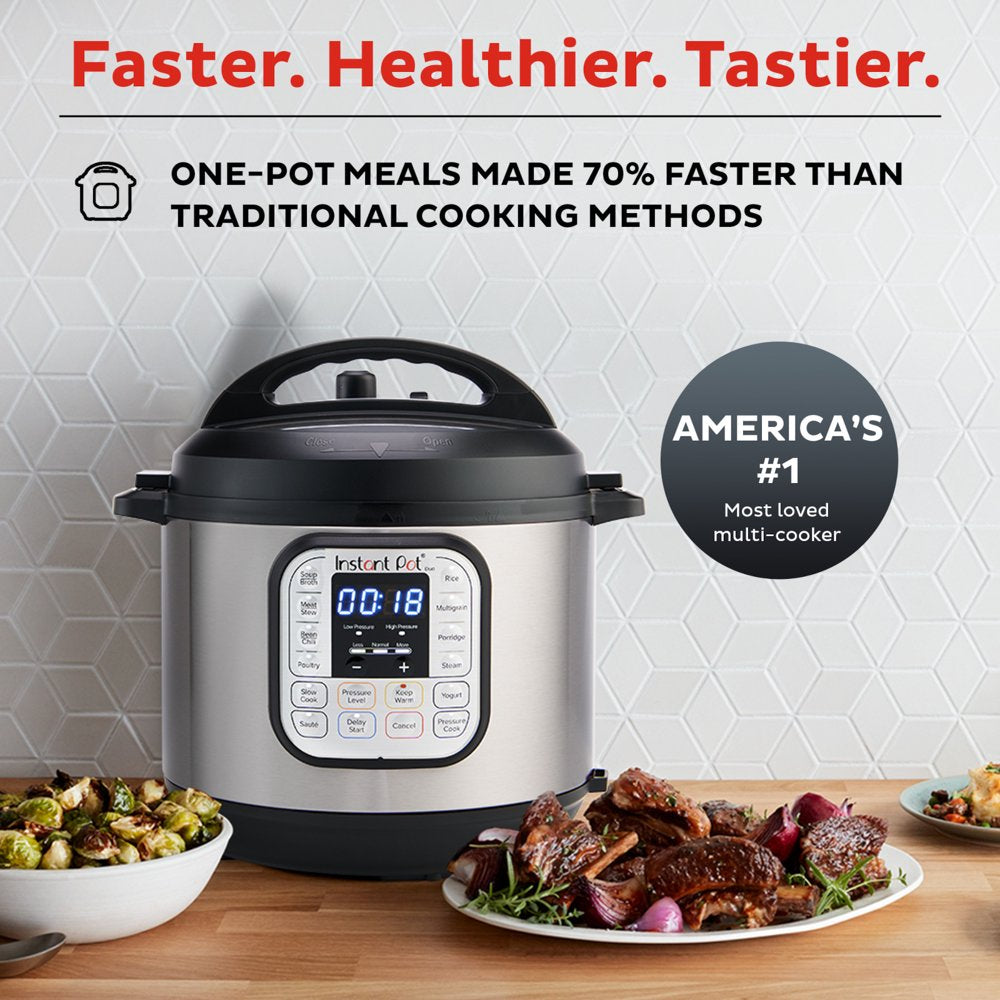 Instant Pot Duo 6 Qt 7-in-1 Electric Pressure Cooker with Easy-Release Steam Switch, Stainless Steel