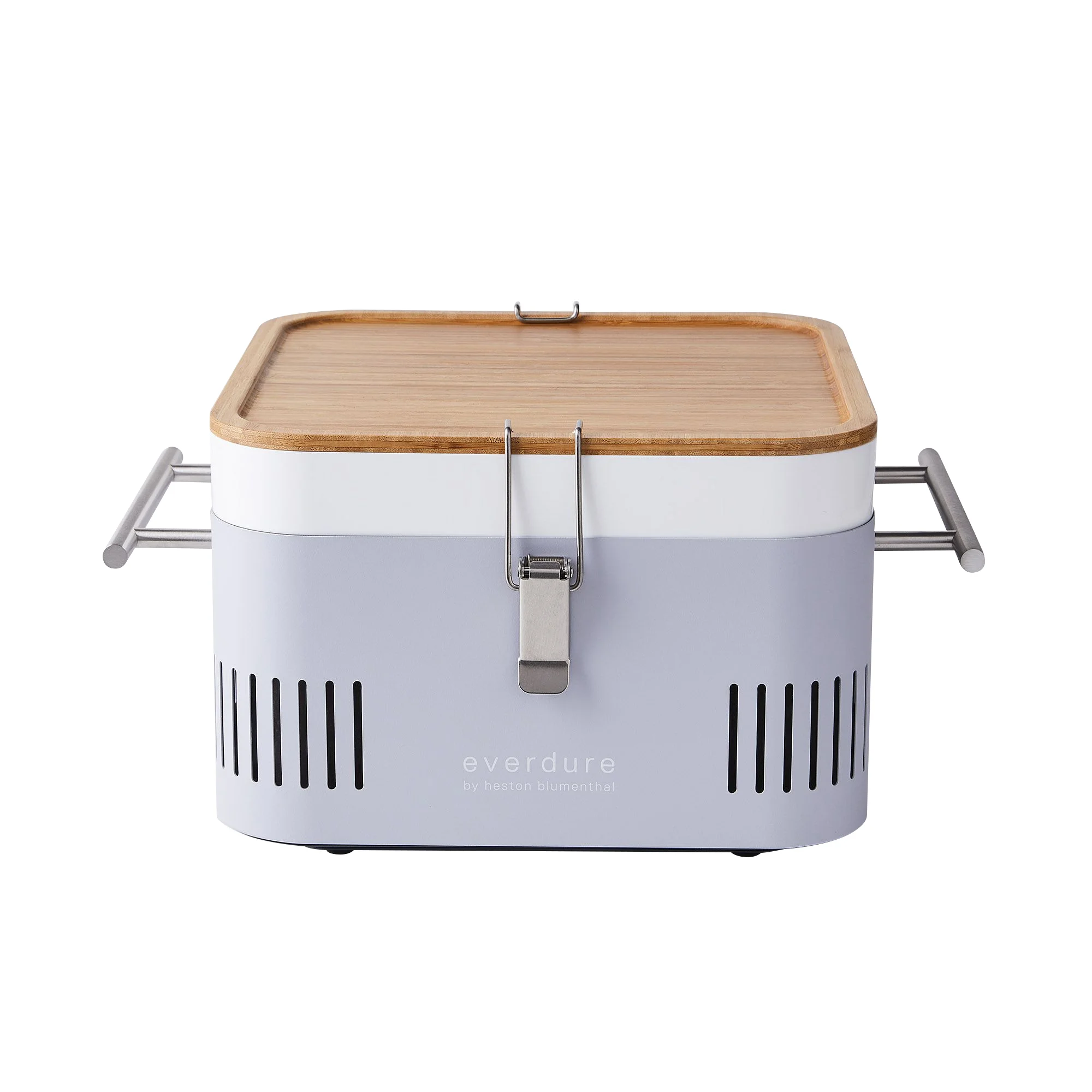 Everdure CUBE Charcoal Grill with Cool Touch Handles, Storage Container and Bamboo Serving Board