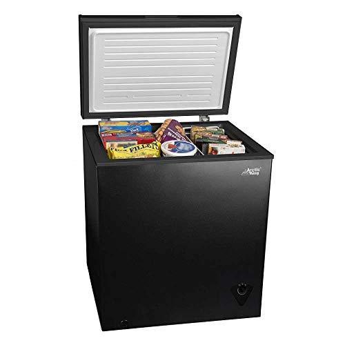 Arctic King 5 Cu Ft Chest Freezer Black, Energy-Efficient, Compact with Removable Basket for Home or Business